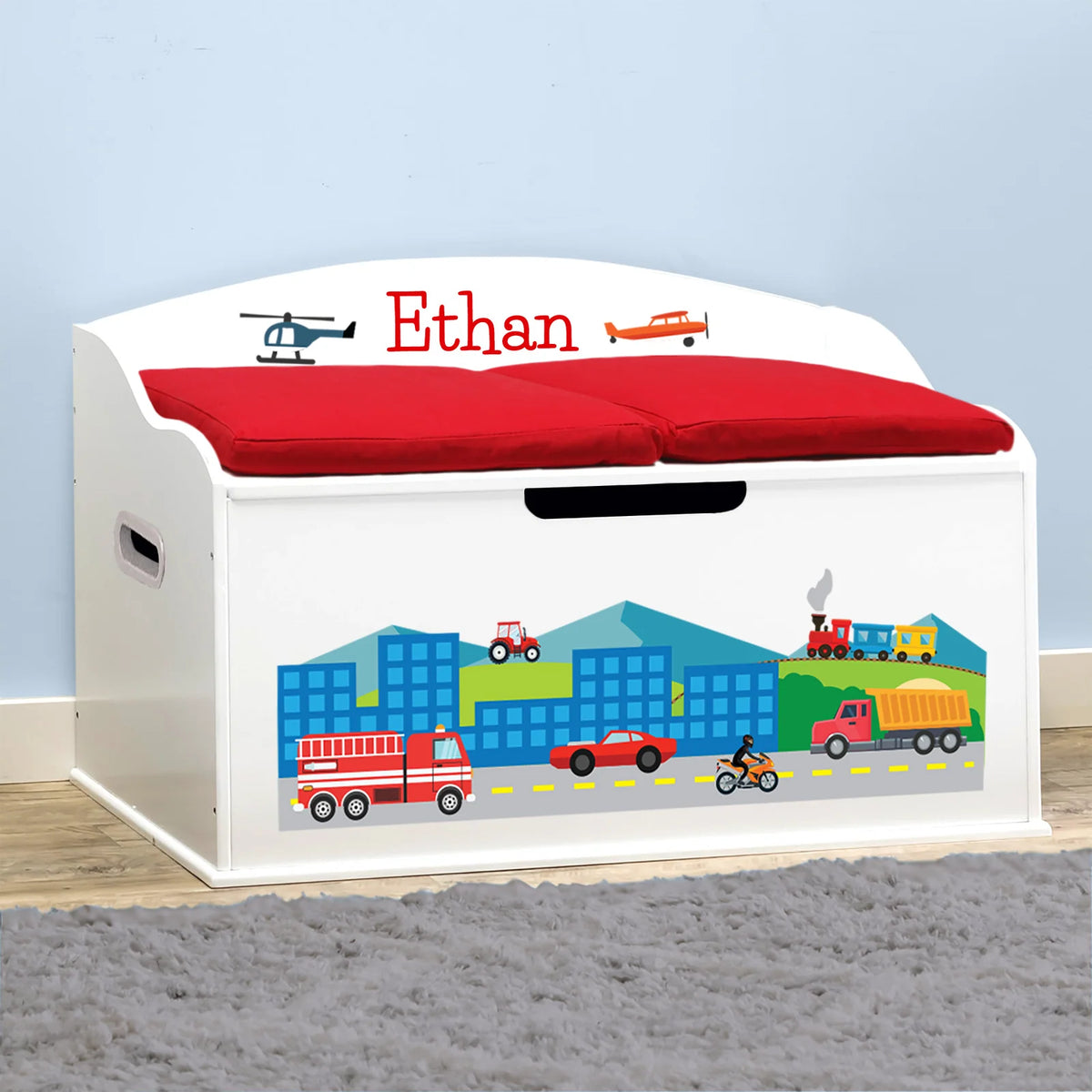 Personalized Toy Box, White