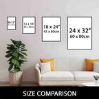 Personalized Watercolor Portrait Print with Optional Wood Frame and Mat in Four Display Sizes