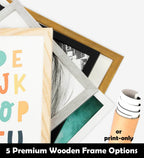 Personalized Watercolor Portrait Print with Optional Wood Frame and Mat in Four Display Sizes