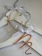 Personalized Wire Initial for Bridal Party Gifts, Made from 3mm Wire and Finished with White Ribbon