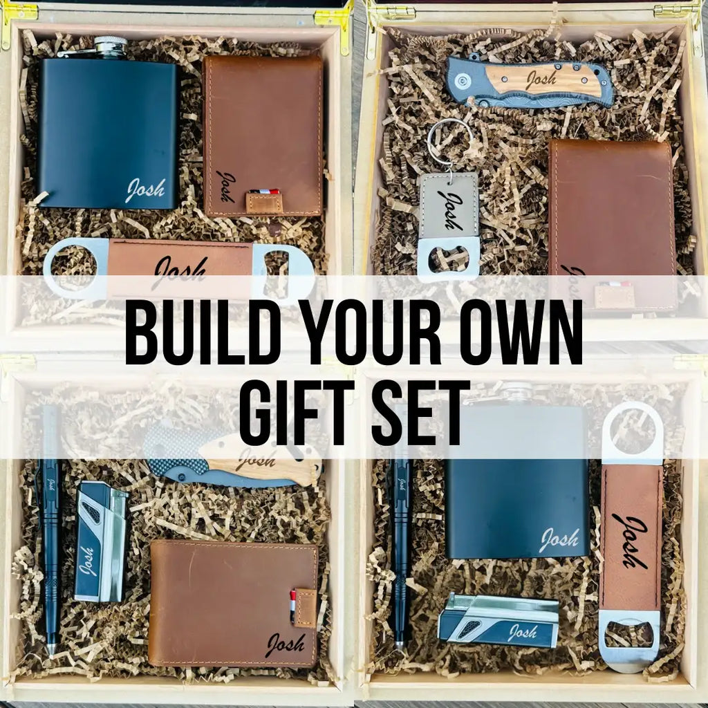 Personalized Wooden Gift Box Set with Laser Engraved Keepsake Box and Custom Items for Birthdays and Milestones
