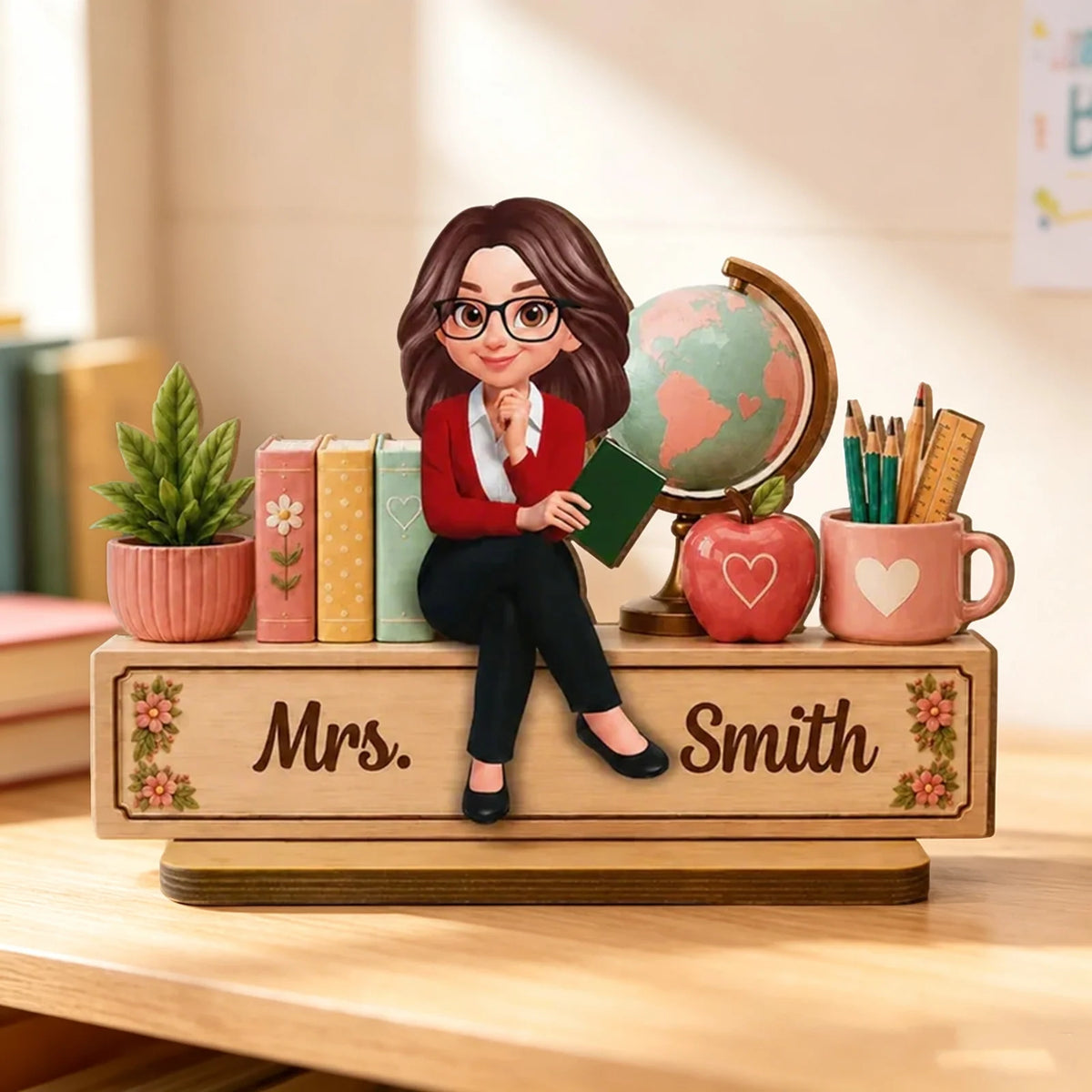 Personalized Wooden Teacher Plaque