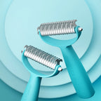 Pet Deshedding Tool for Medium and Long-Haired Pets, Soft Claw-Like Teeth and Cleaner Bundle
