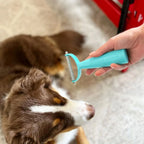 Pet Deshedding Tool for Medium and Long-Haired Pets, Soft Claw-Like Teeth and Cleaner Bundle