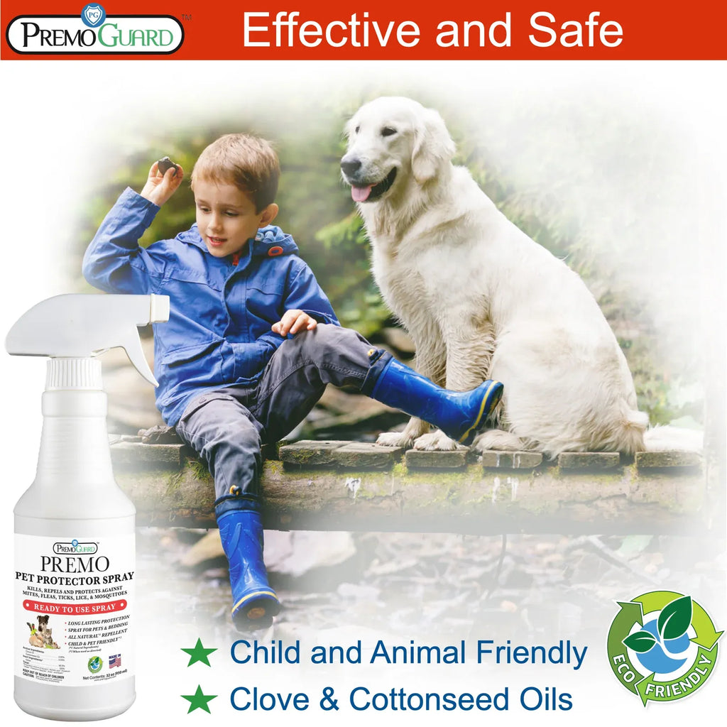 Pet Flea and Tick Spray, 32 oz Essential Oil Formula for Pets, Bedding and Everyday Living Spaces