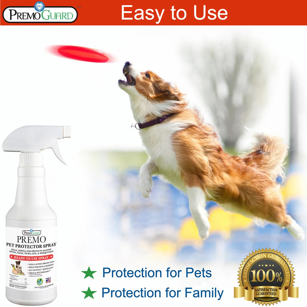 Pet Flea and Tick Spray, 32 oz Essential Oil Formula for Pets, Bedding and Everyday Living Spaces