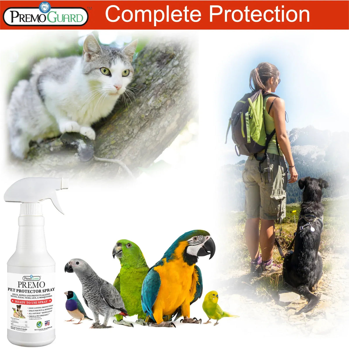 Pet Flea and Tick Spray, 32 oz Essential Oil Formula for Pets, Bedding and Everyday Living Spaces