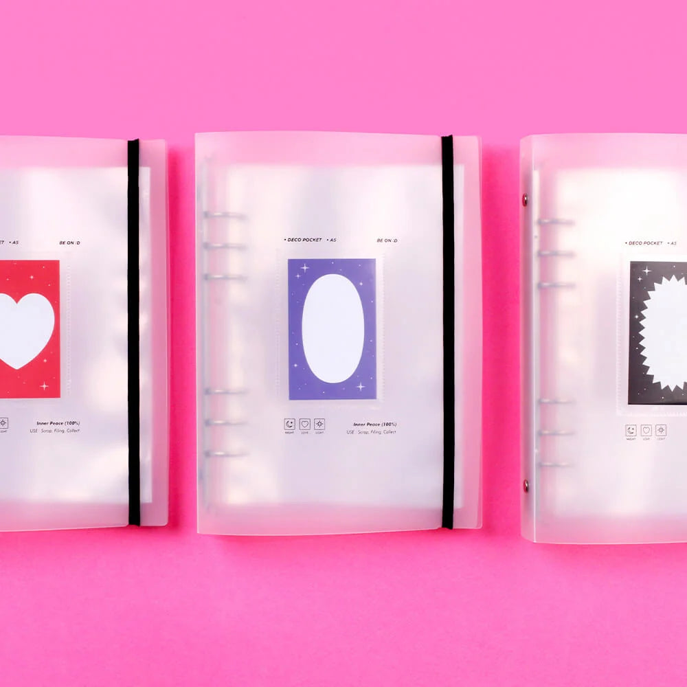 Photocard Binder and Refill Sleeves Set for K-Pop Collections, A5 6-Hole File with 25 Standard and 5 Larger Sleeves