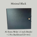Photocard Binder in A5 Extra-Wide Format with a Minimalist H — Minimal Black (New Black+Black) / Binder Only + 2Pcs Backboard