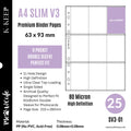 Photocard Binder Refill Pages, A4 9-Pocket 11-Hole Side-Loading Sleeves for 61 x 91 mm Double-Sleeved Cards