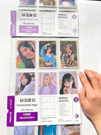 Photocard Binder Refill Pages, A4 9-Pocket 11-Hole Side-Loading Sleeves for 61 x 91 mm Double-Sleeved Cards