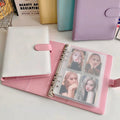Photocard Binder with PU Leather Cover, 6 O-Ring Design and Optional 20 Four-Pocket A5 Inner Sheets
