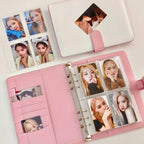 Photocard Binder with PU Leather Cover, 6 O-Ring Design and Optional 20 Four-Pocket A5 Inner Sheets