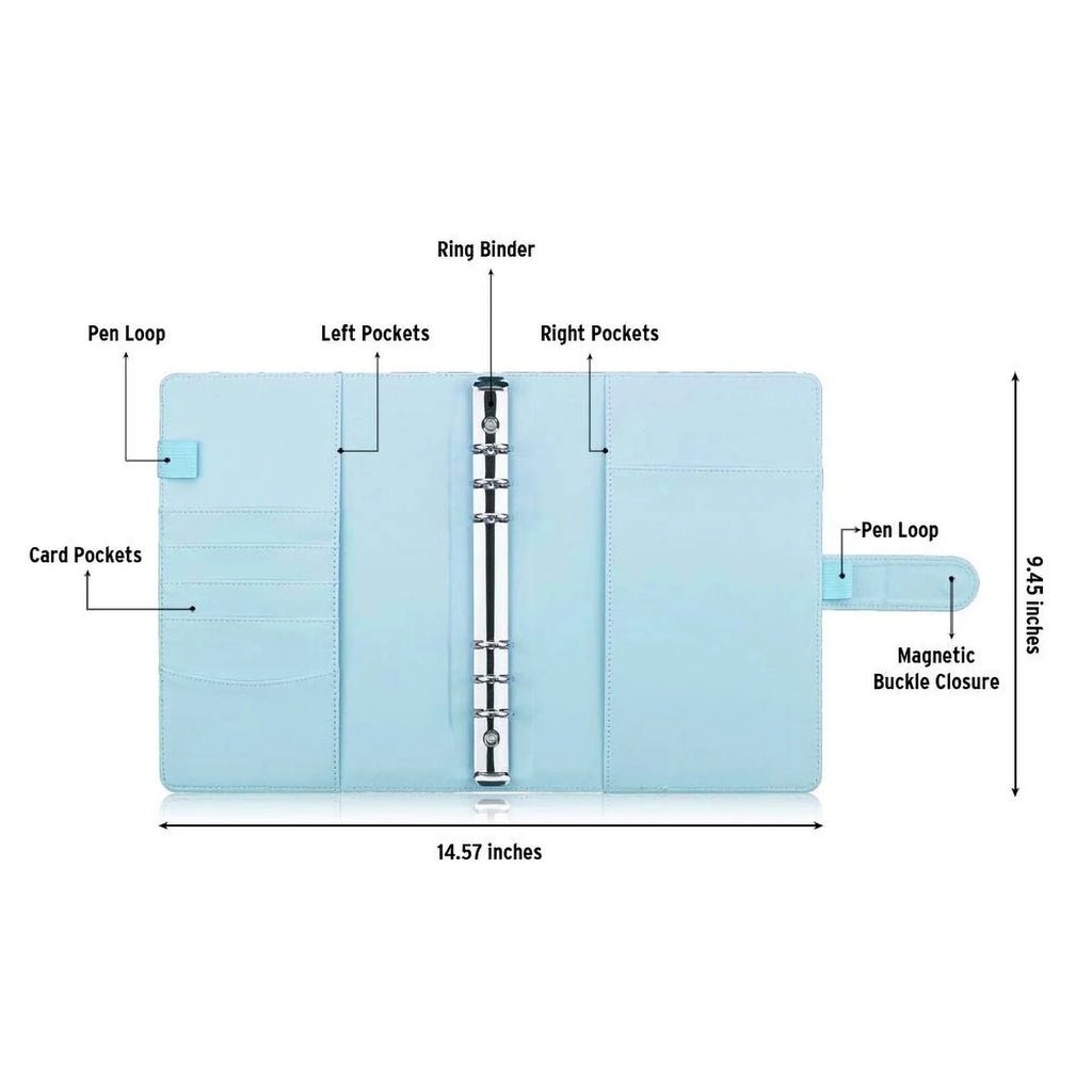 Photocard Binder with PU Leather Cover, 6 O-Ring Design and Optional 20 Four-Pocket A5 Inner Sheets