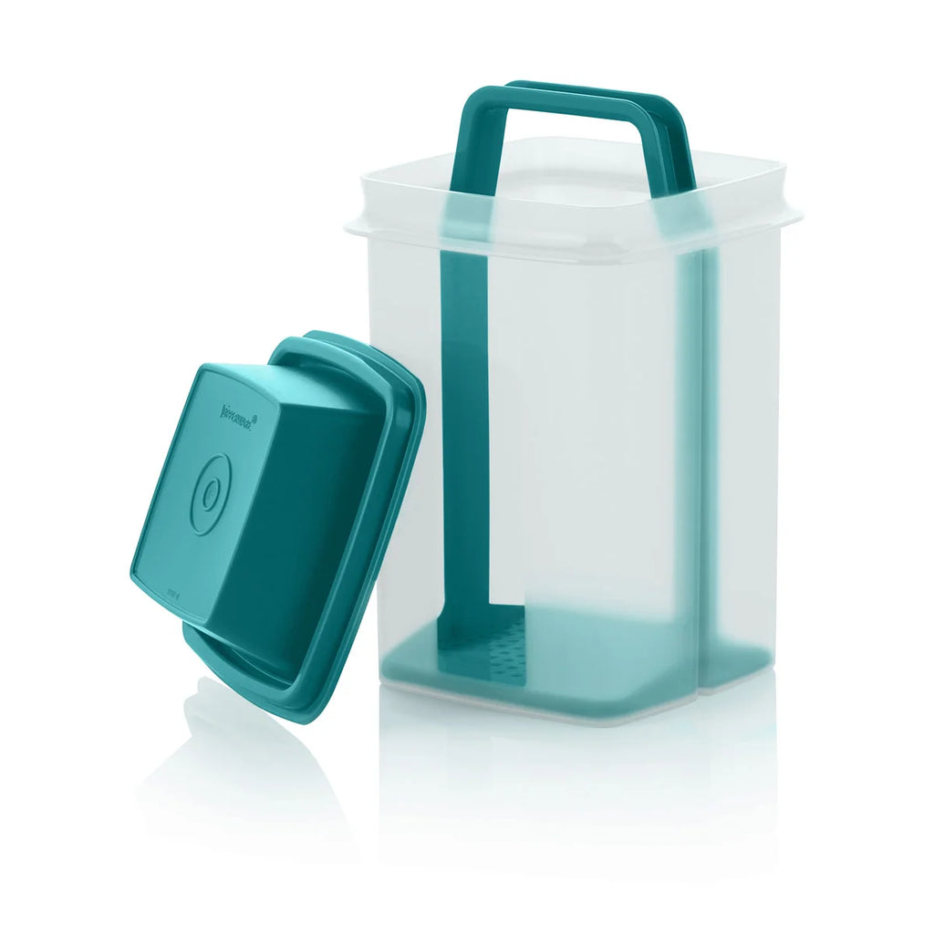 Pickle Storage Container with Lift-Up Strainer, 2 L Capacity for Easy Refrigerator Access and Serving — Mysterious Green