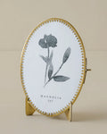 Picture Frame with Antique Brass Finish, Collapsible Easel Stand and Wall-Hanging Hook for Photos, Art or Pressed Florals