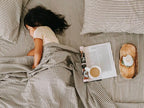 Pillowcase Set of 2 in Ticking Stripe Cotton Percale, Standard or King Size, Charcoal or Sesame