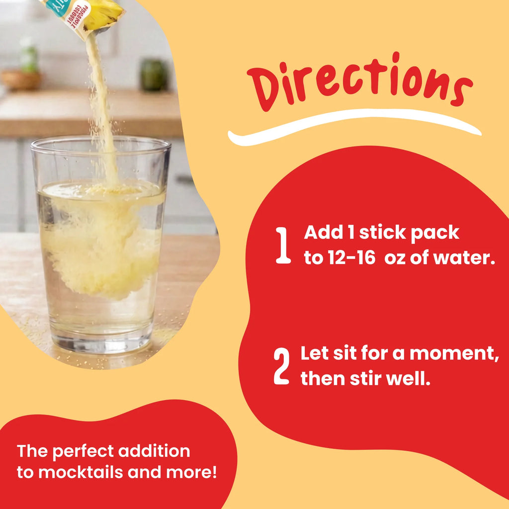 Pineapple Coconut Electrolyte Mix Sweetened with Real Fruit for Flavorful Water After Workouts