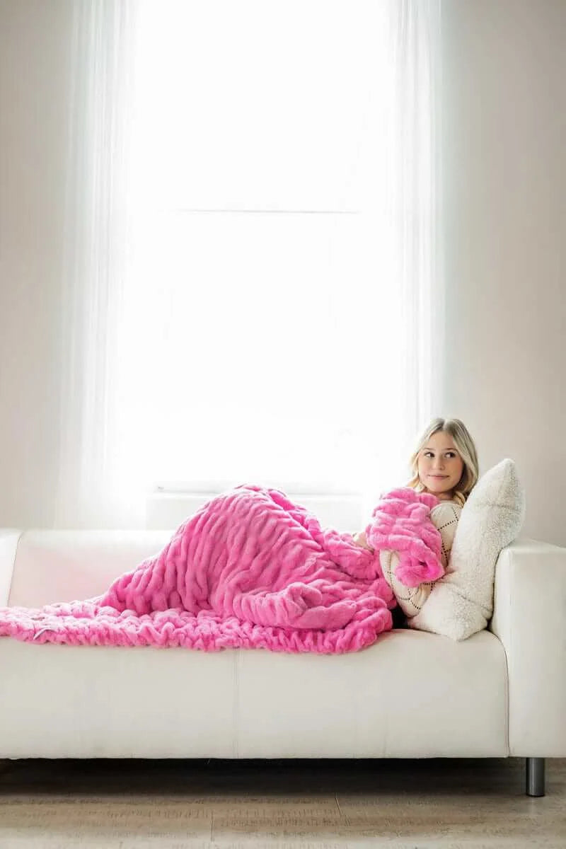 Pink Plush Blanket in Infant, Travel, Adult, Monster and Grande