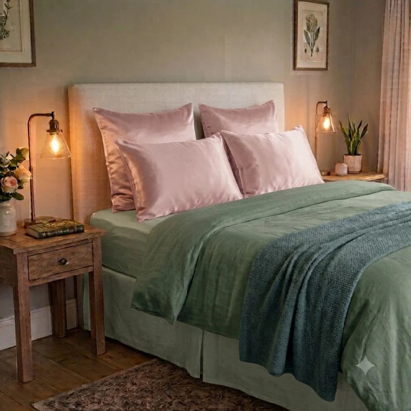 Pink Silk Pillowcase in Soft Blush, Made from 100% Mulberry Silk