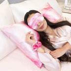Pink Tie-Dye Silk Pillowcase