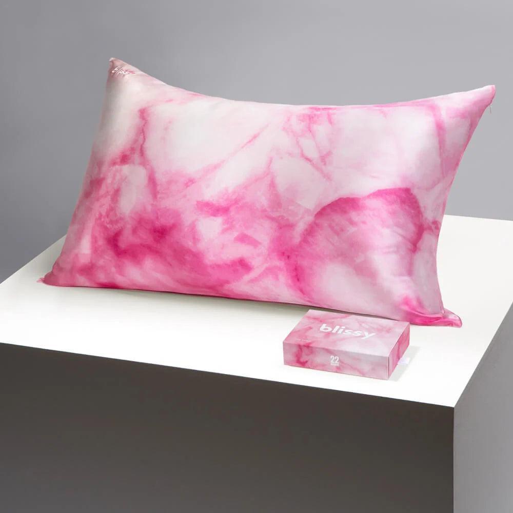 Pink Tie-Dye Silk Pillowcase