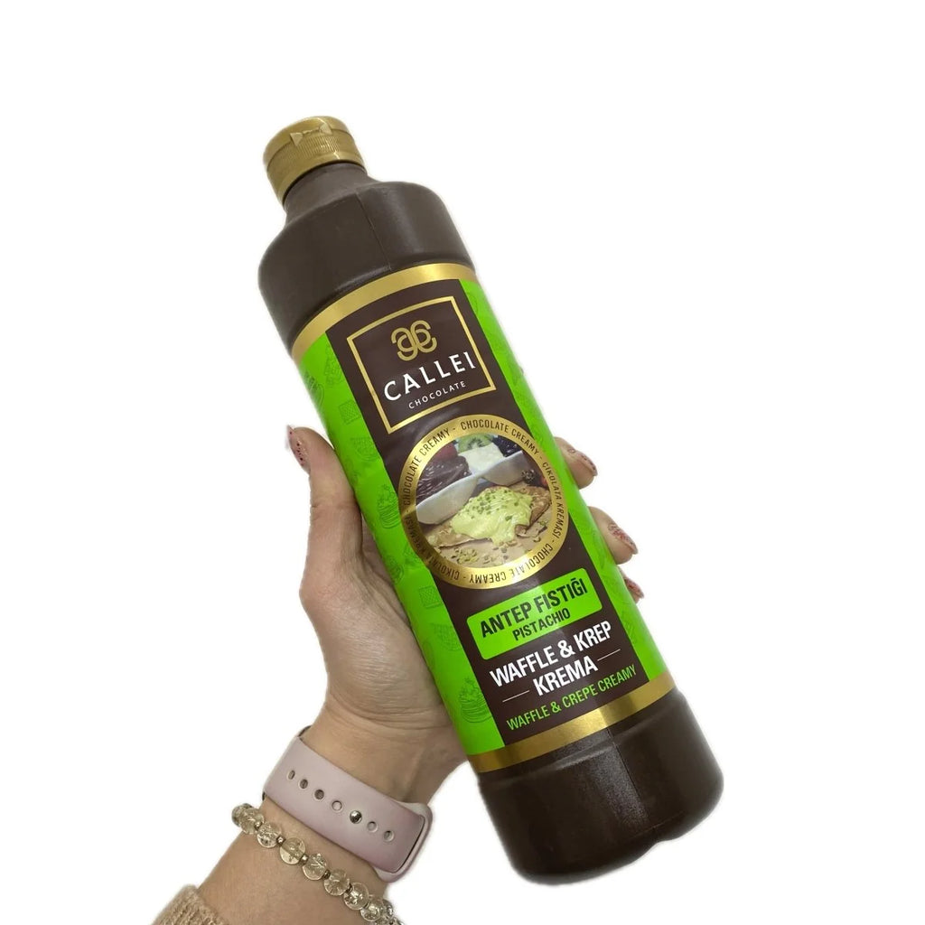 Pistachio Dessert Sauce with 6% Antep Pistachio and a Smooth Pourable Texture for Ice Cream and Pastries — 1 Bottle (1kg)