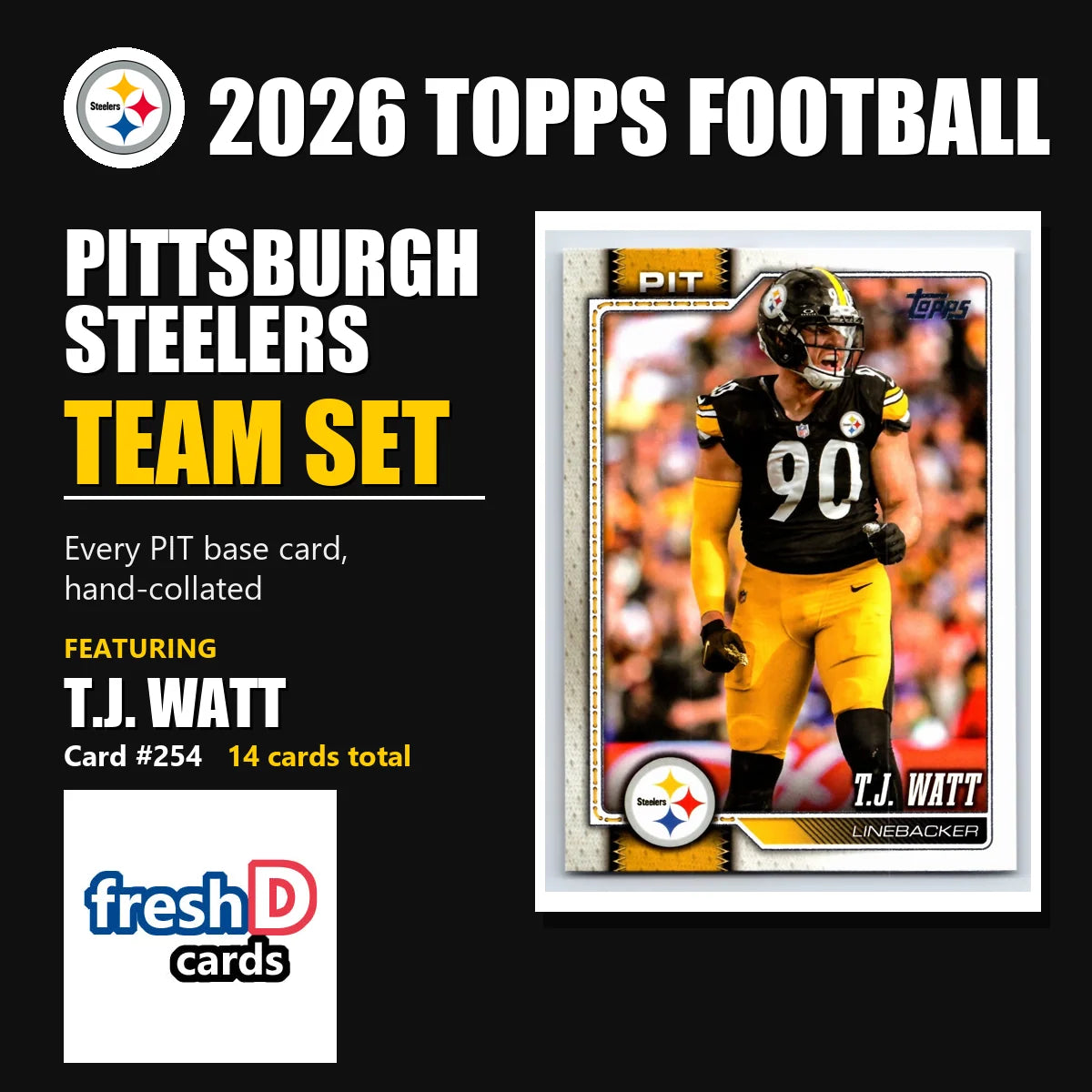 Pittsburgh Steelers Football Trading Card Team Set, Complete