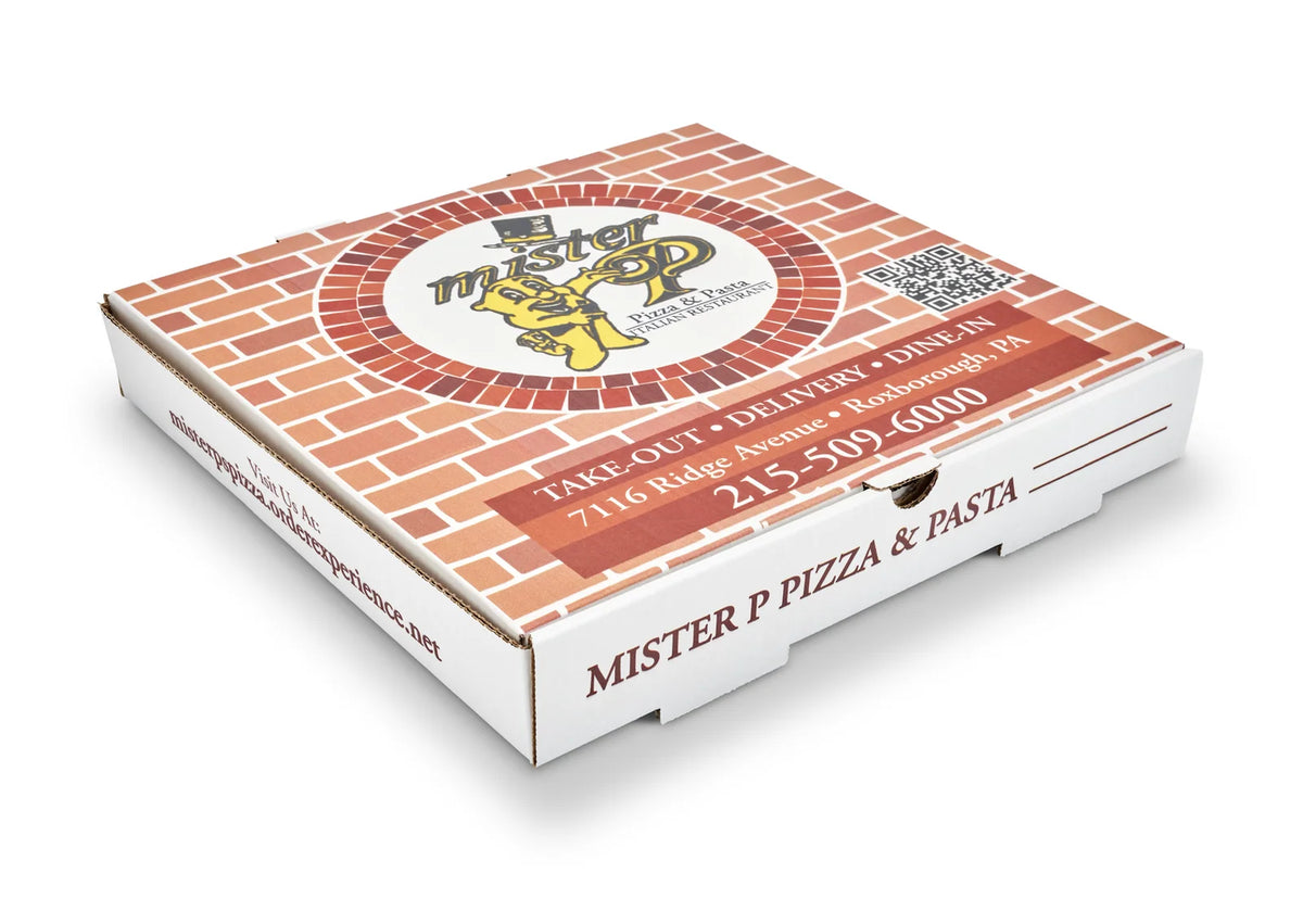 Pizza Boxes for Pickup and Delivery, 14 x 14 x 2 Inches, 50 per Bundle, Featuring Tab-Locking — 14"x14"x2" / White / B Flute