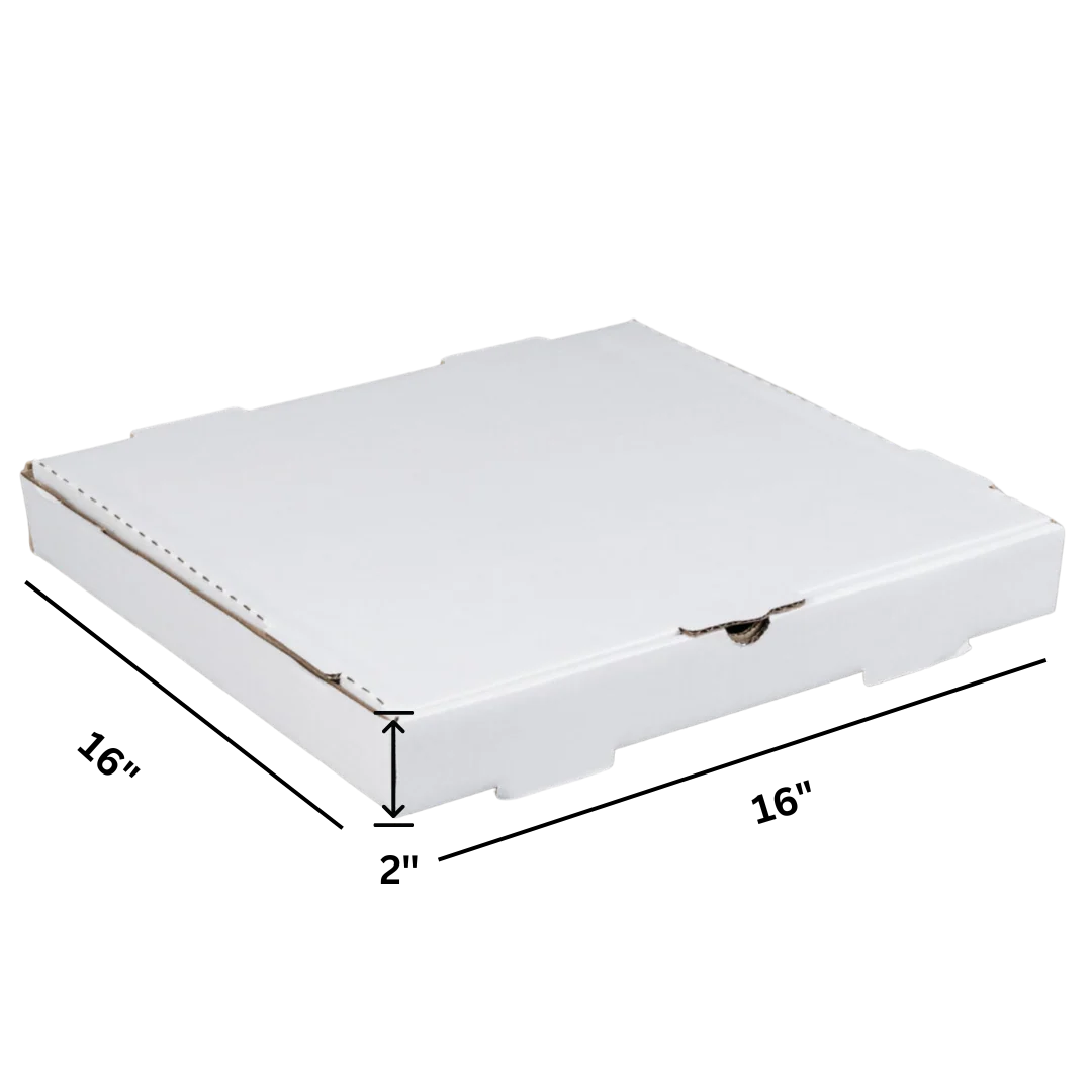 Pizza Boxes for Takeout, 16 x 16 x 2 Inches, 50 per Bundle with Quick Tab-Locking Assembly and Kraft Interior