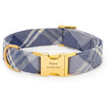 Plaid Flannel Dog Collar with Soft Cotton Fabric, Reinforced Stitching and a Solid Brass D-Ring