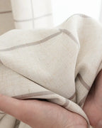 Plaid Linen Blend Pinch Pleat Curtains