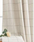 Plaid Linen Blend Pinch Pleat Curtains