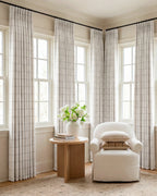 Plaid Linen Blend Pinch Pleat Curtains