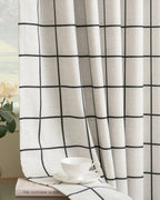 Plaid Linen Blend Pinch Pleat Curtains