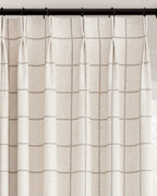 Plaid Linen Blend Pinch Pleat Curtains