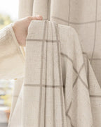 Plaid Linen Blend Pinch Pleat Curtains