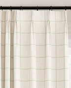 Plaid Linen Blend Pinch Pleat Curtains