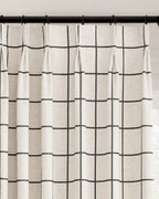 Plaid Linen Blend Pinch Pleat Curtains