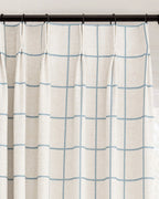 Plaid Linen Blend Pinch Pleat Curtains