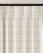 Plaid Linen Blend Pinch Pleat Curtains