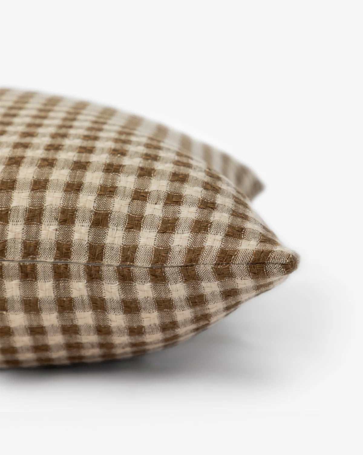 Plaid Linen Pillow Cover with Textured Pattern for Green or Brown Decorative Pillow Styling