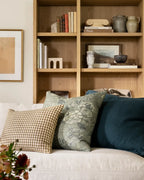 Plaid Linen Pillow Cover with Textured Pattern for Green or Brown Decorative Pillow Styling