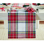 Plaid Linen Table Ru — White / 14 x 36 Inch / White / 14 x 48 Inch / White / 14 x 60 Inch / White / 14 x 72 Inch / White / 14