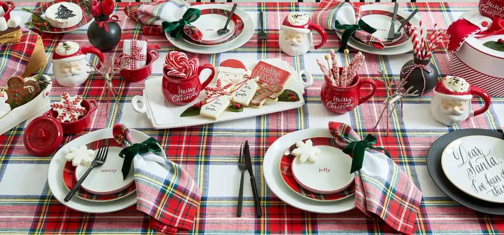 Plaid Linen Table Runner in White or Black, 14-Inch Width with Lengths from 36 to 156 Inches