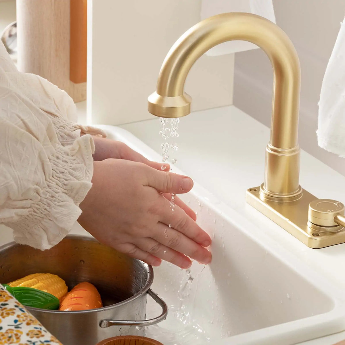 Play Kitchen with Running Water, Pretend Oven, Microwave, Coffee Station, Storage, Clock and Weather Dial