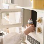 Play Kitchen with Running Water, Pretend Oven, Microwave, Coffee Station, Storage, Clock and Weather Dial