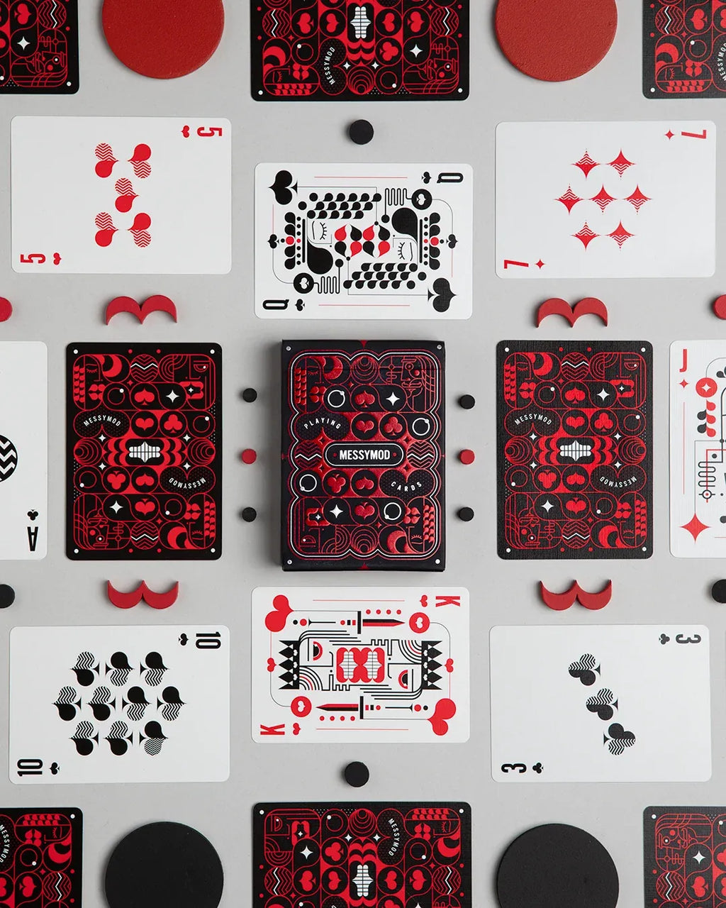 Playing Cards with Custom Minimal Modern Graphic Design for Standard Card Games and Creative Home Play