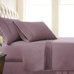 Pleated Microfiber Bed Sheet Set with 21-Inch Extra Deep Pockets for a Soft and Coordinated Bedroom — Lavender / Full