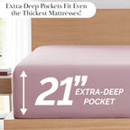 Pleated Microfiber Bed Sheet Set with 21-Inch Extra Deep Pockets for a Soft and Coordinated Bedroom — Lavender / Queen